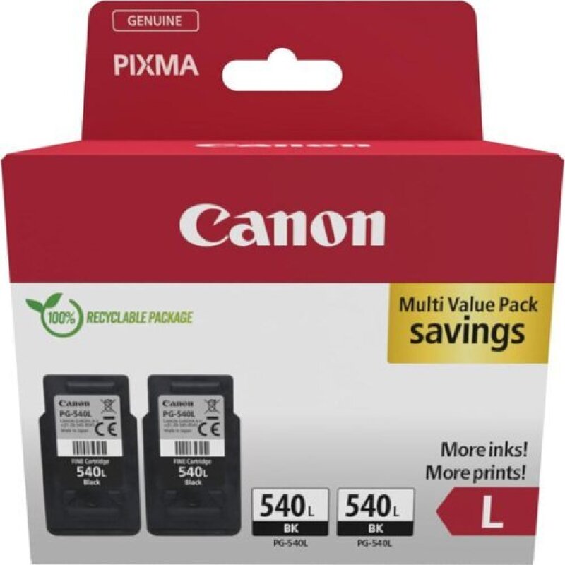 Canon PG-540L Original Black Ink Cartridge Twin Pack (5224B020)