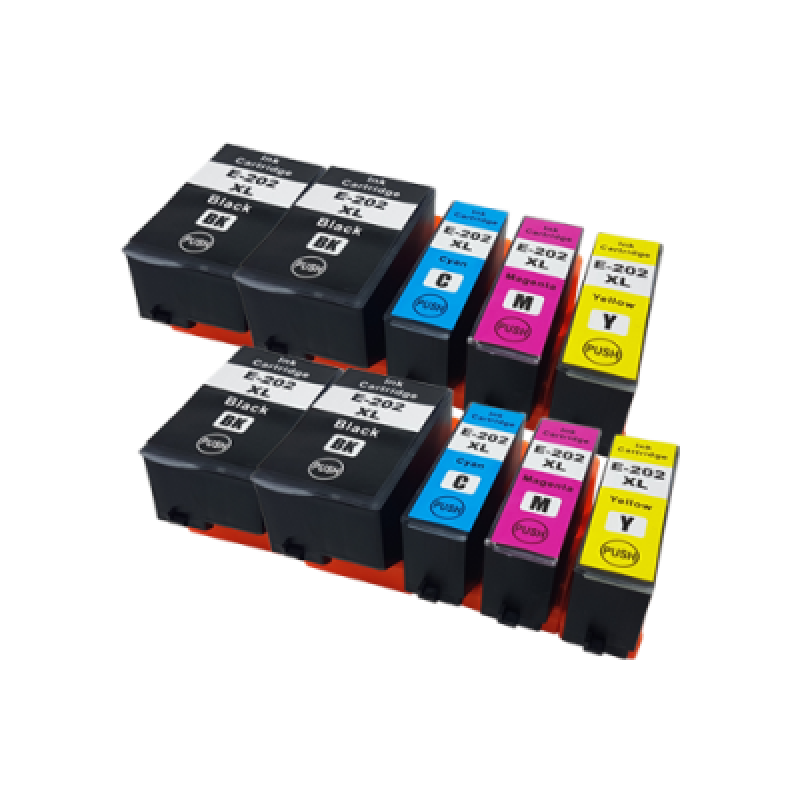 Compatible Epson 202XL Ink Cartridge 10 Pack - Extra Blacks