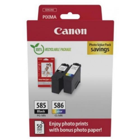 Canon PG-585 / CL-586 Ink Cartridge Multipack + Photo Paper (6205C004)