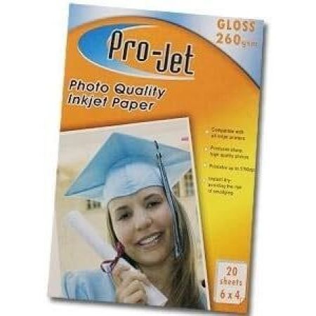 Pro-Jet Glossy Photo Paper 6 x 4 260g 20 Sheets - Special Offer