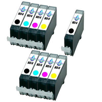 

Compatible Canon BCI-6 Colour Pack with BCI-6 Black Ink TWIN PACK with Free Black - 9 Inks