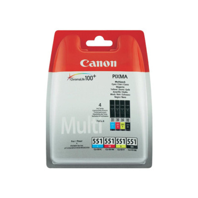 

Canon CLI-551 Black + Colour Ink Cartridge Multipack BK/C/M/Y Original