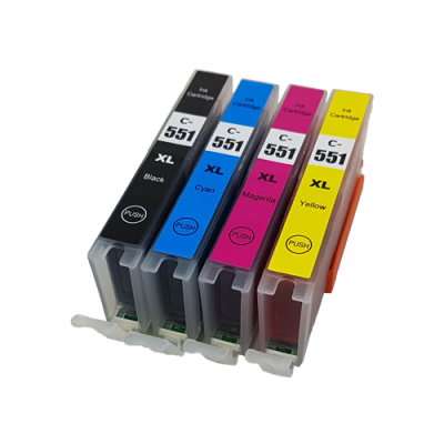 

Compatible Canon CLI-551XL Ink Cartridge Colour Pack (No Grey) - 4 Inks