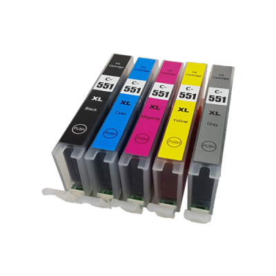 

Compatible Canon CLI-551XL Ink Cartridge Colour Pack - 5 Inks