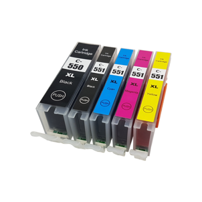 

Compatible Canon PGI-550XL CLI-551XL Ink Cartridge Multipack (No Grey) - 5 Inks