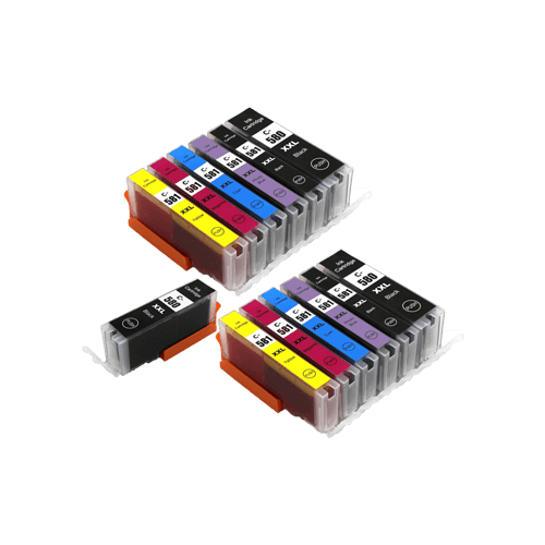 

Compatible Canon 580/581 XXL Ink Cartridge TWIN Multipack + FREE Black Ink [13 Pack] BK/C/M/Y/PBK/B