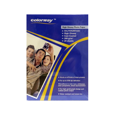 

Colorway Gloss Photo Paper A4 260g - 20 Sheets